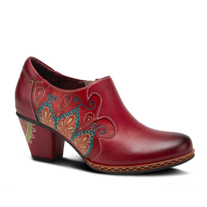 L'Artiste by Spring Step Zami Bootie in Red - Women's