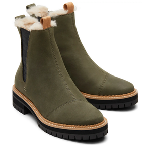 Toms olive shop green booties